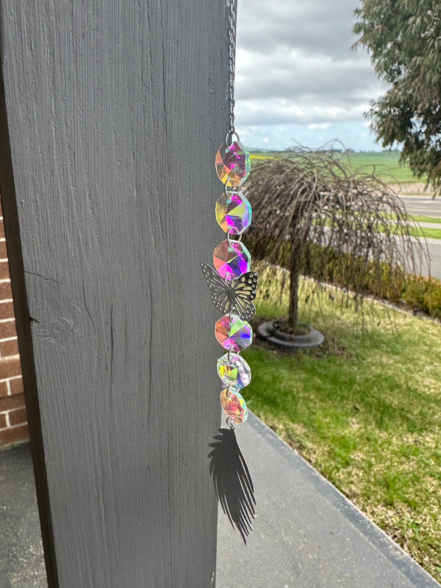 Silver butterfly sun catcher