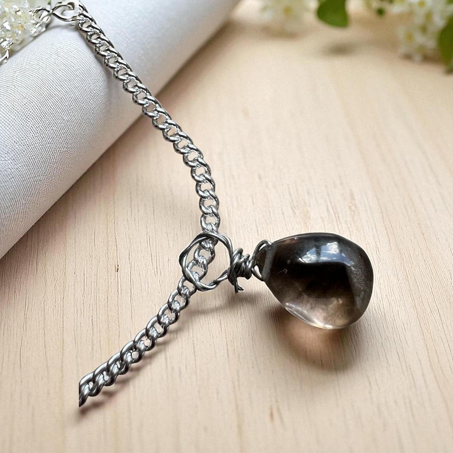 Smokey silver pendant