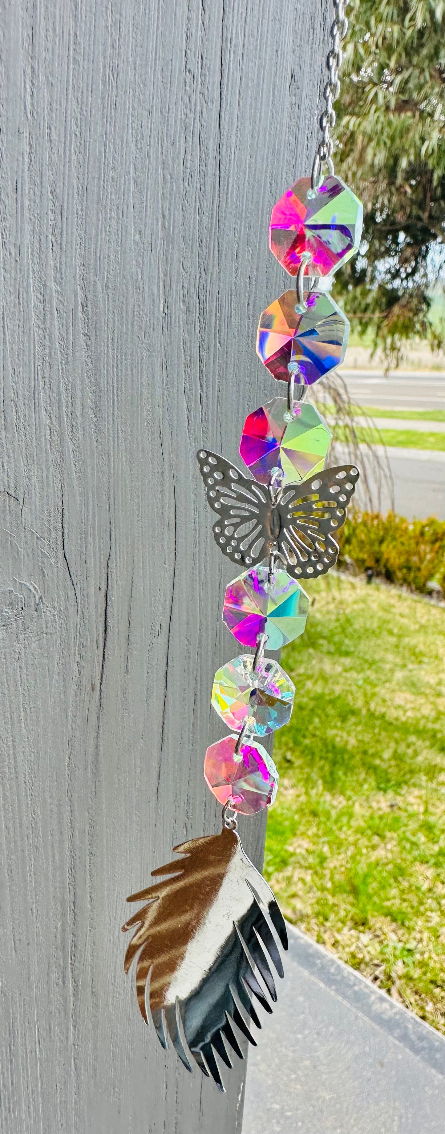 Silver butterfly sun catcher