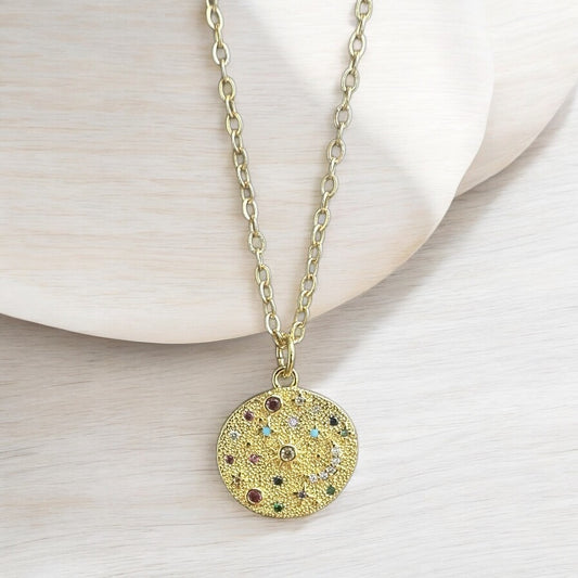 By TBOS coloured gold pendant with chain