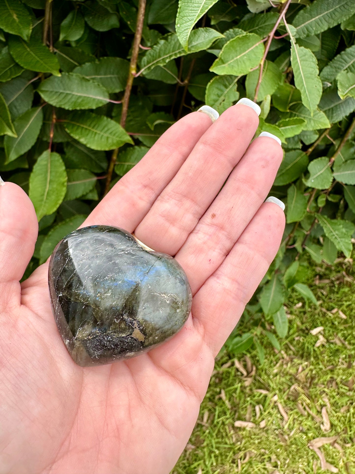 Labradorite heart