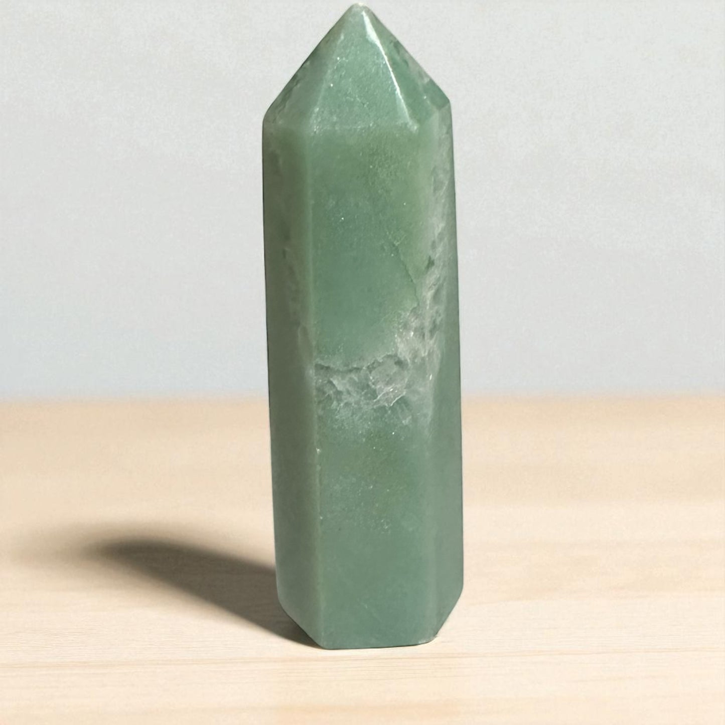 Green aventurine with druzy