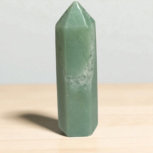 Green aventurine with druzy