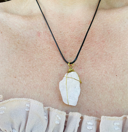 Wire wrapped rose quartz, By TBOS