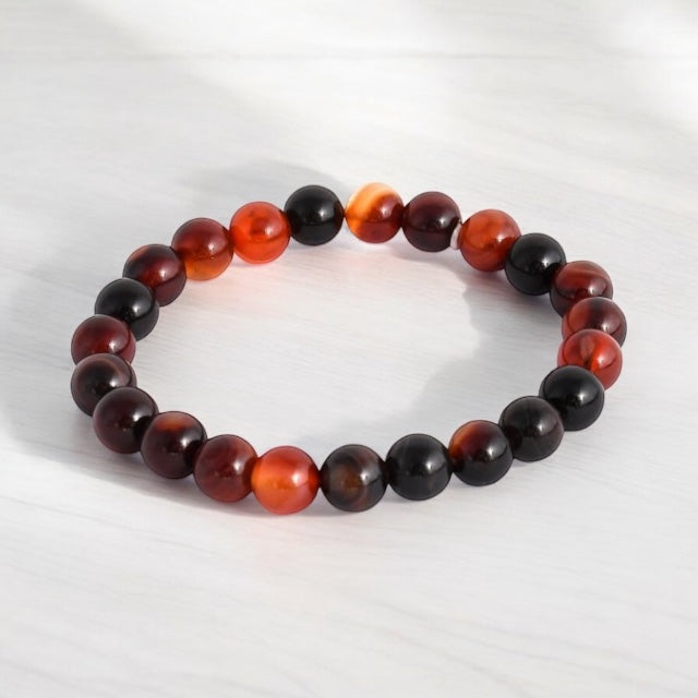 Carnelian & onyx bracelet