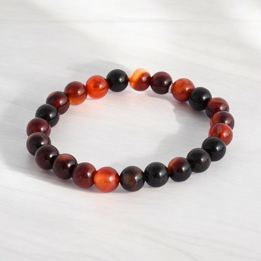 Carnelian & onyx bracelet