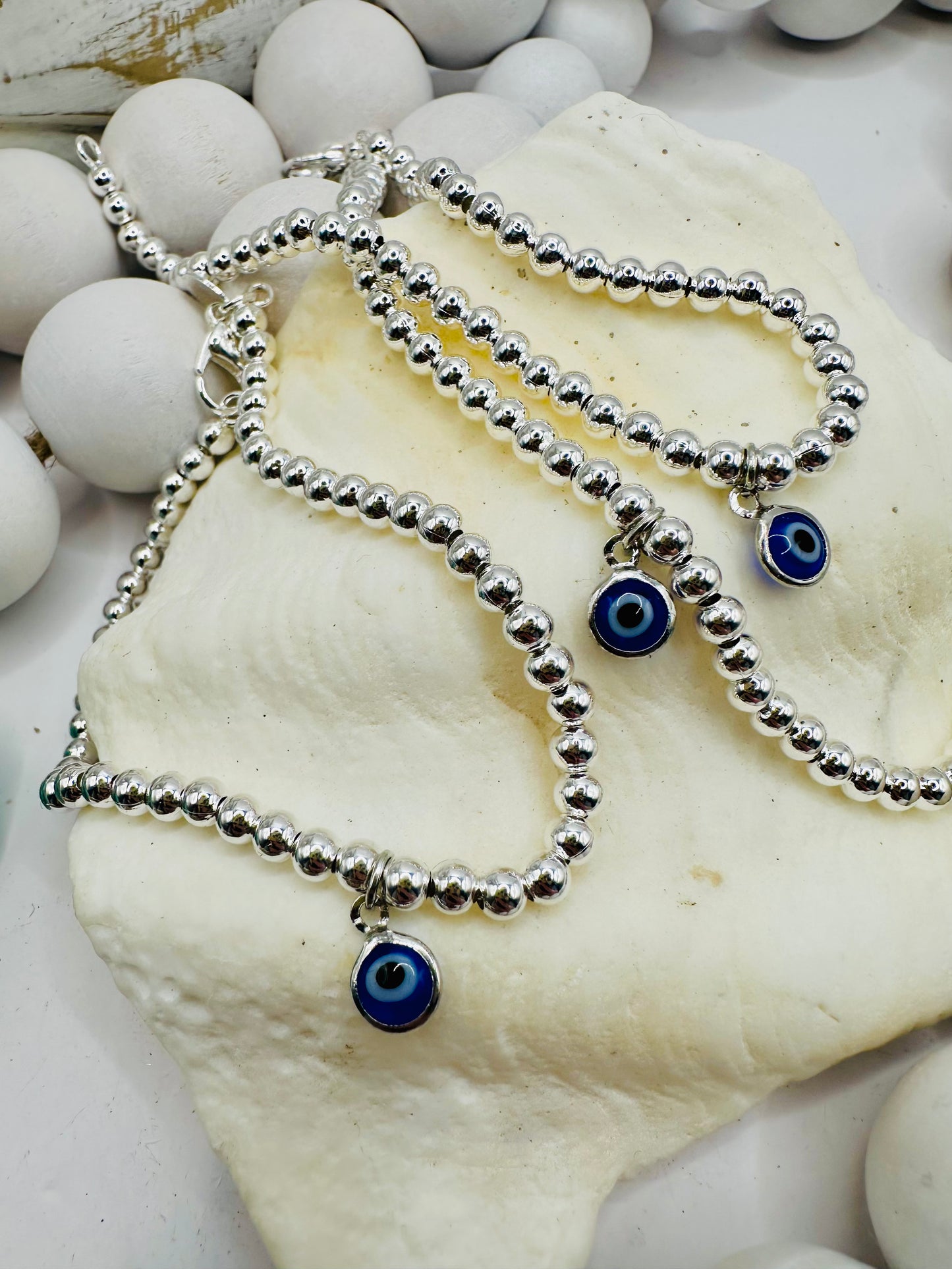 4mm ball evil eye bracelet by TBOS