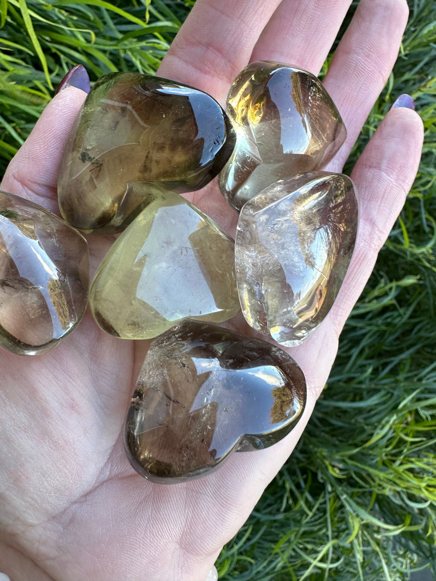 Natural citrine heart