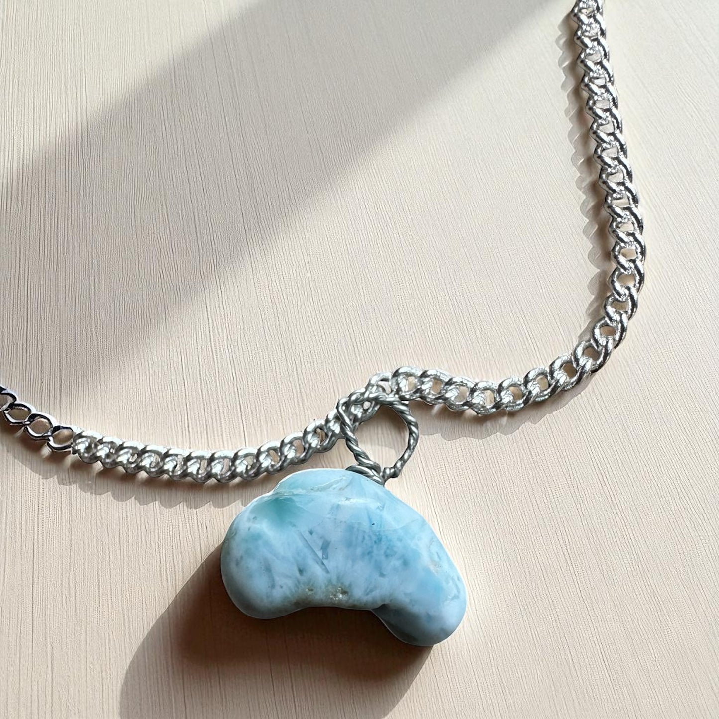 Larimar silver pendant
