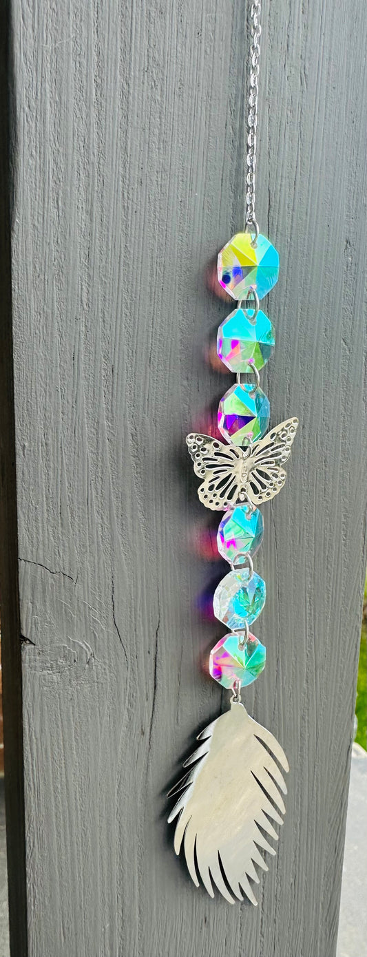 Silver butterfly sun catcher