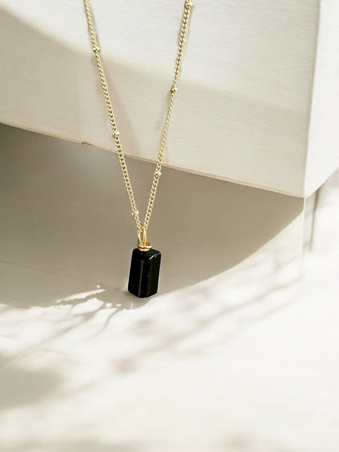 By TBOS - polished black tourmaline  pendant