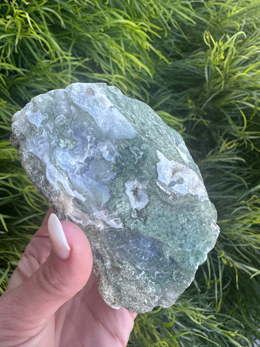 Large raw moss agate