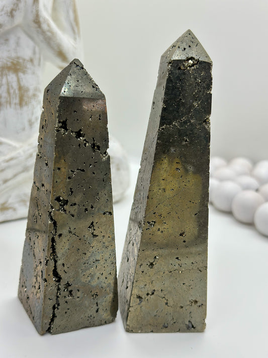 Large pyrite obelisk