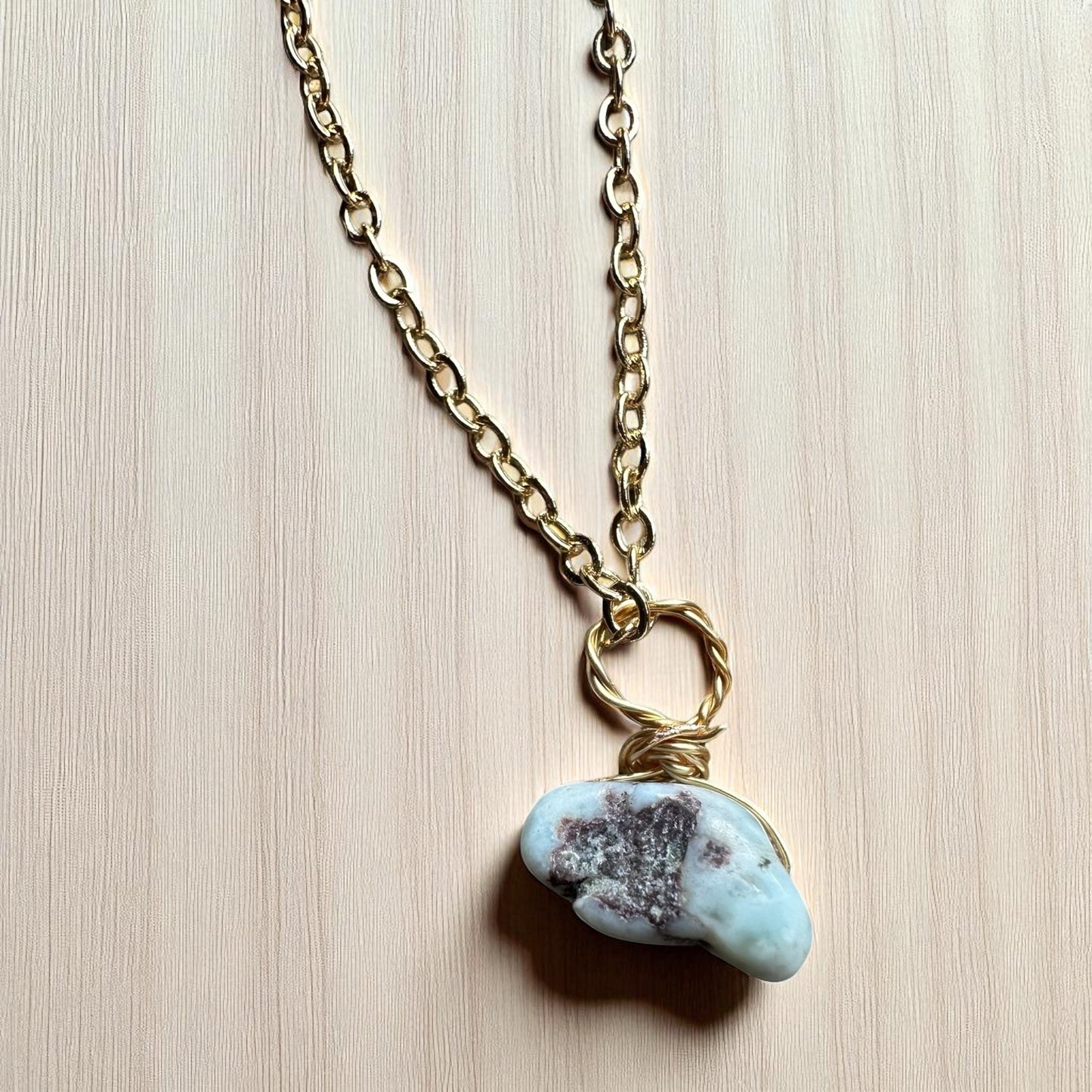Larimar gold pendant