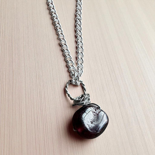 Silver garnet pendants