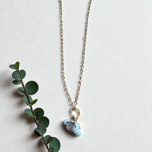Larimar gold pendant
