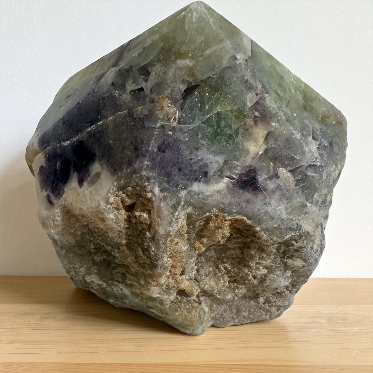 Semi polished point rainbow fluorite
