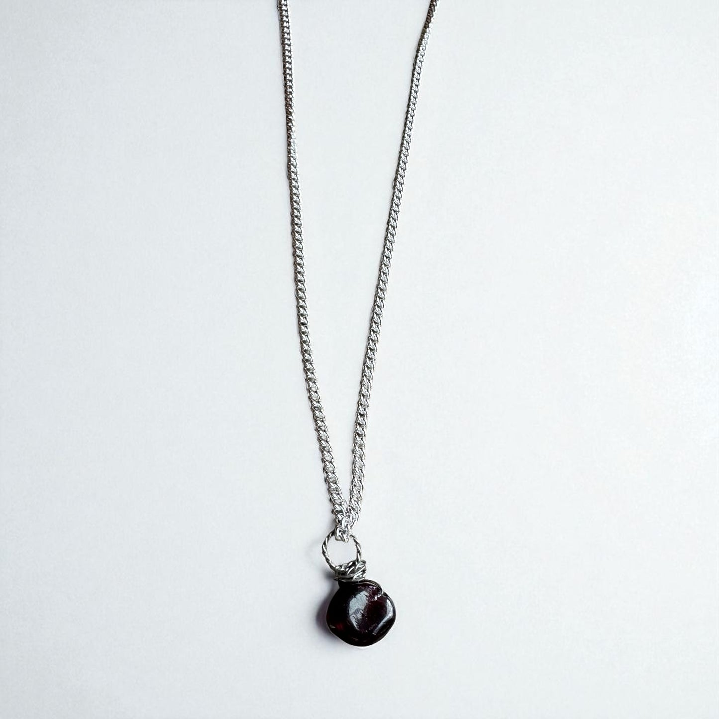 Silver garnet pendants