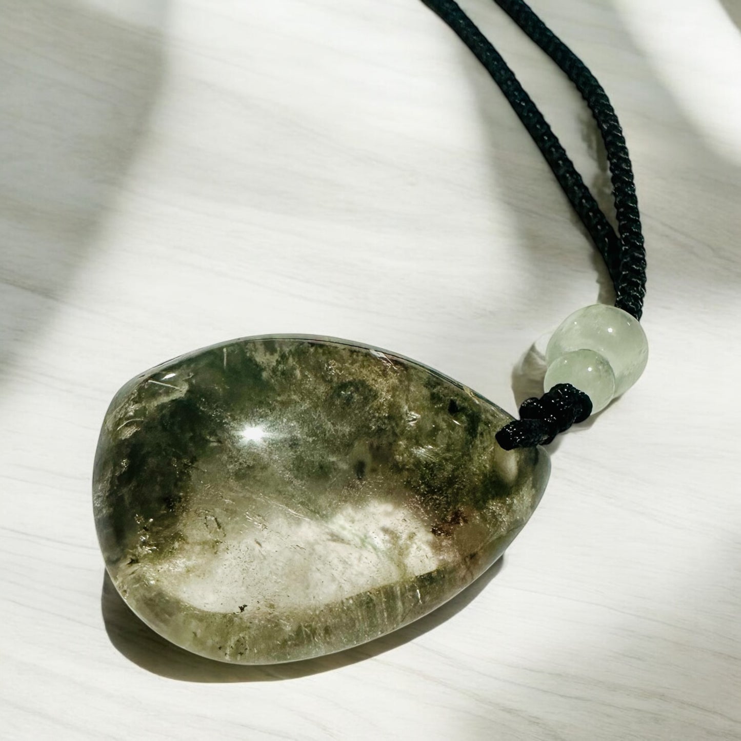 Garden quartz on rope necklace