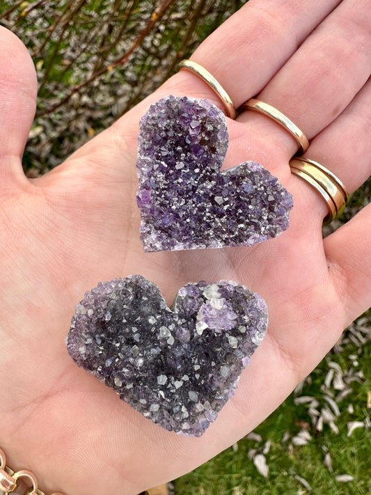 Amethyst hearts small