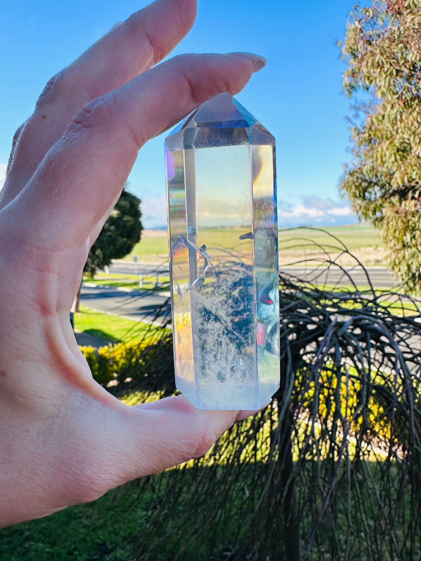 A grade aura quartz point