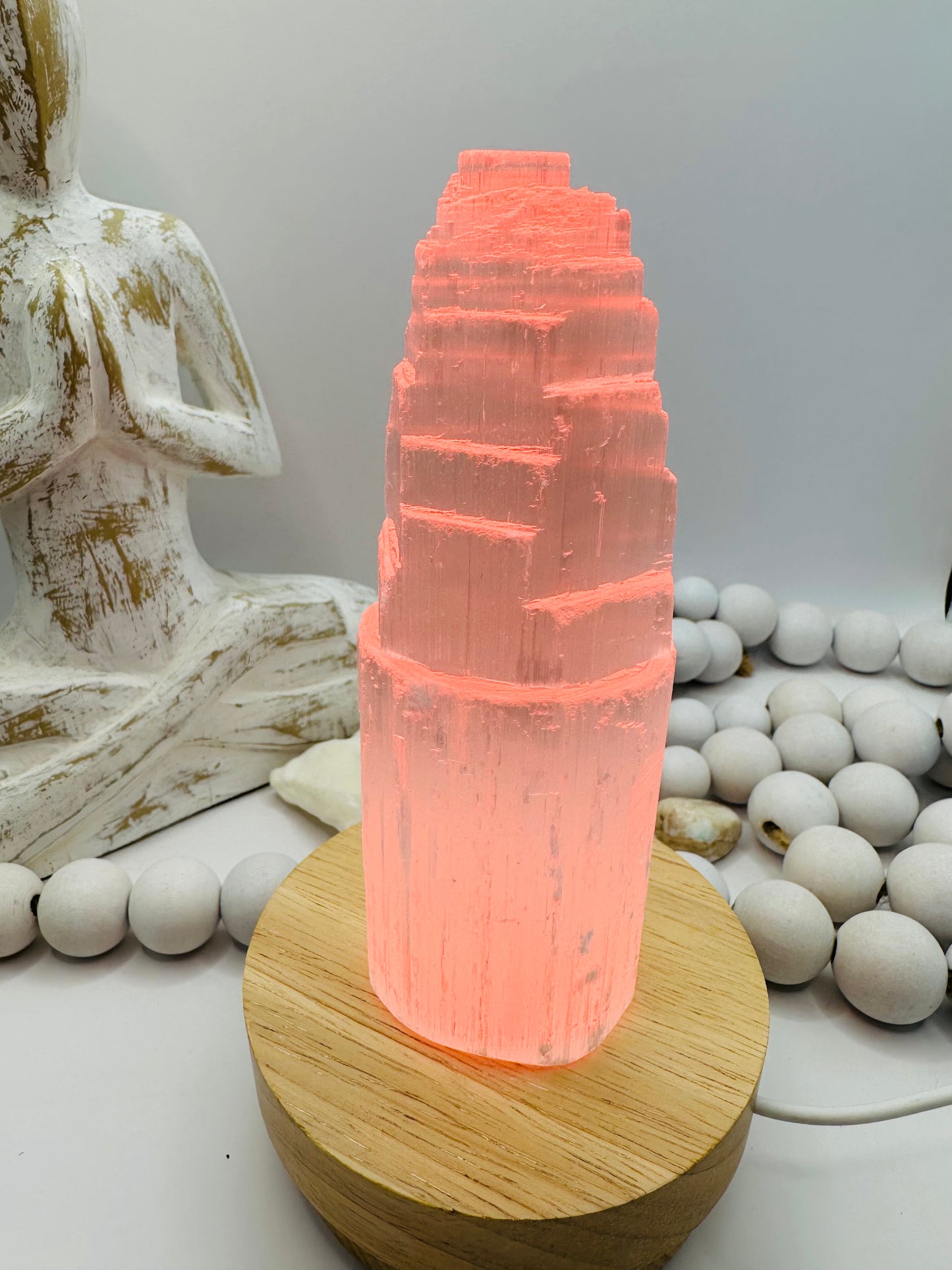 Selenite lamp ( multi colour) 15cm