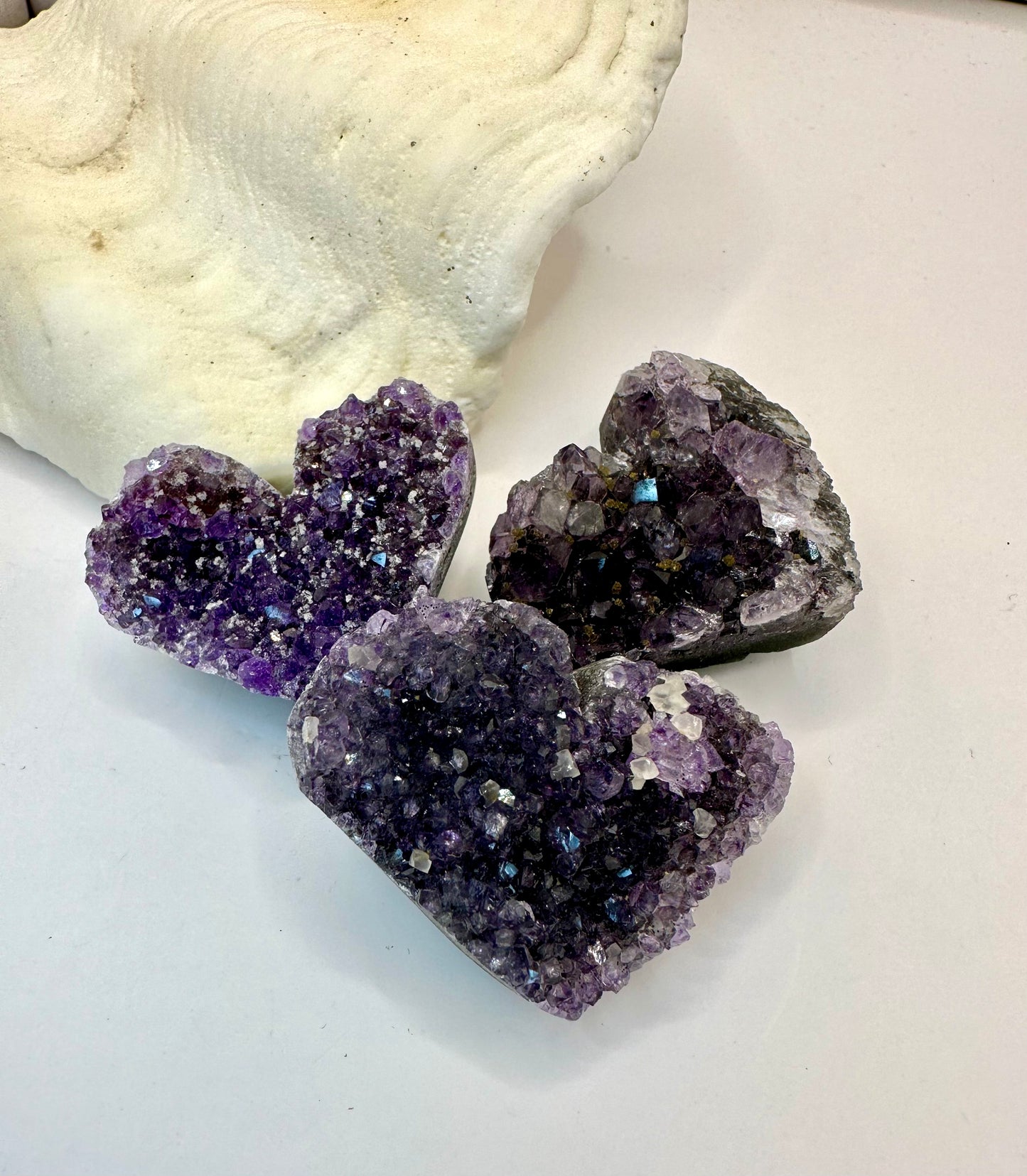 Amethyst hearts small