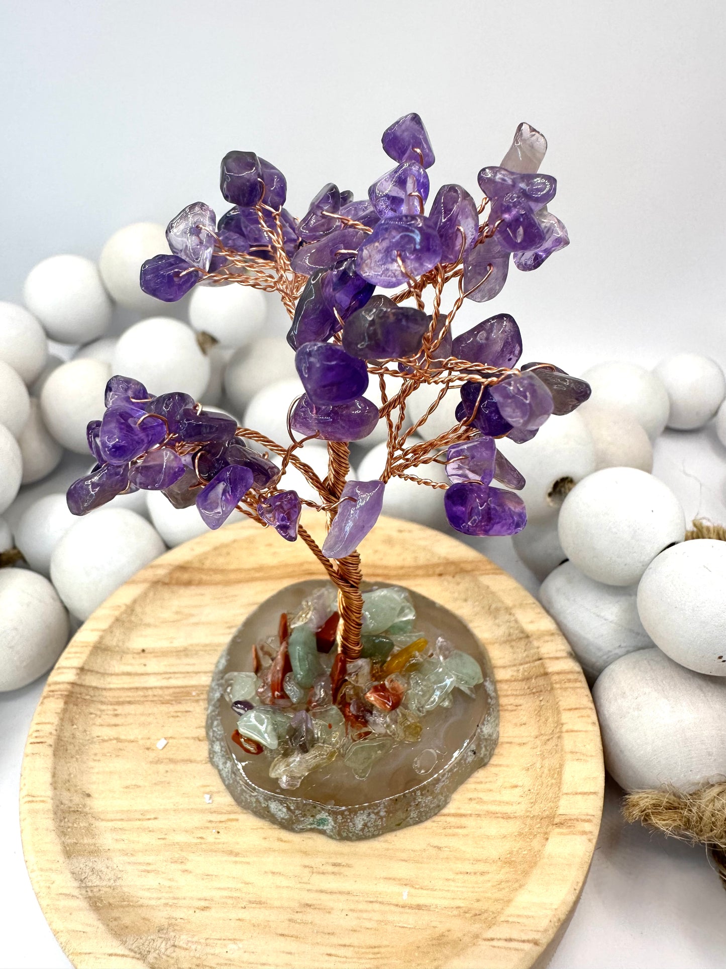 Mini amethyst copper tree