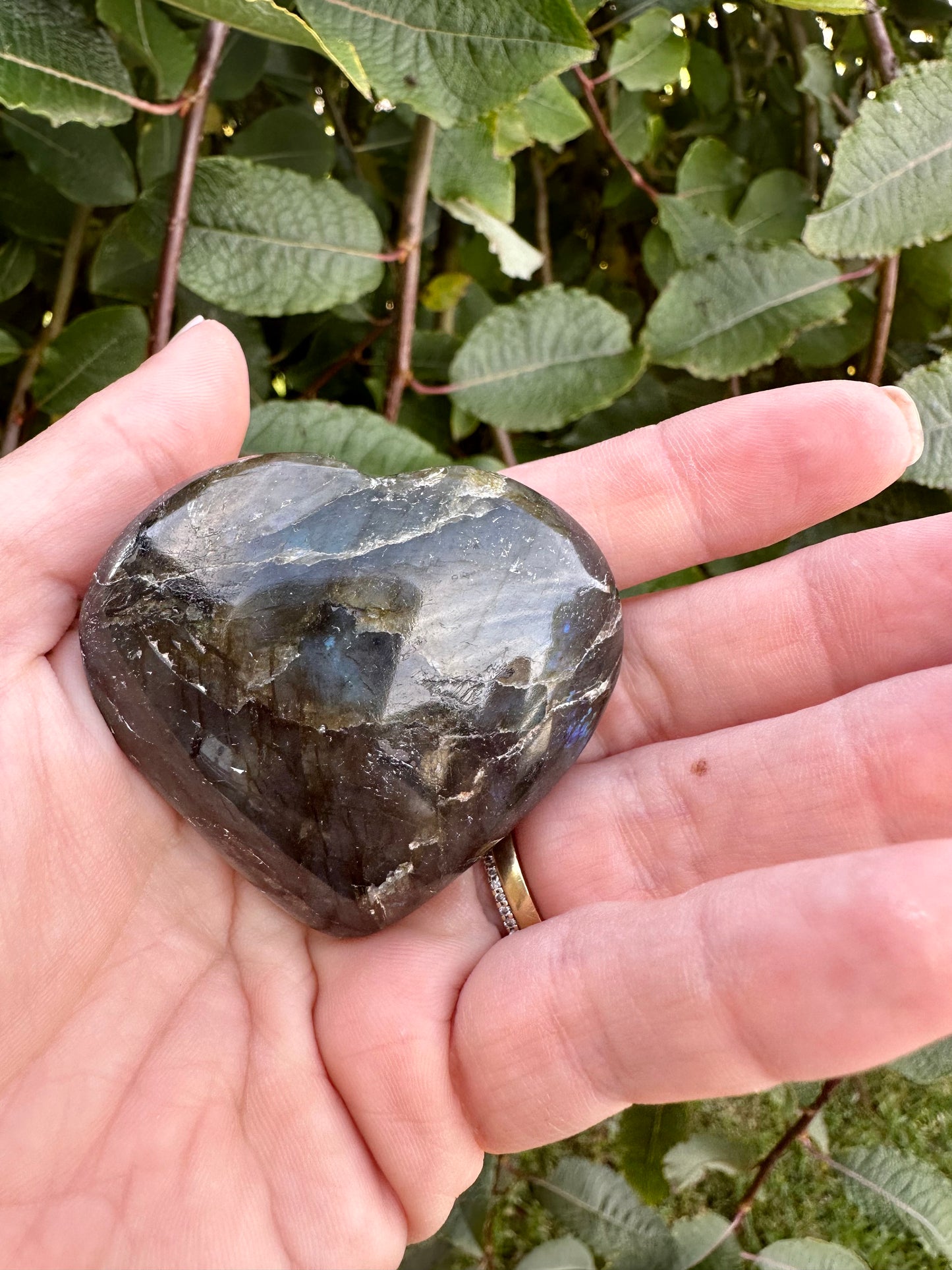 Labradorite heart