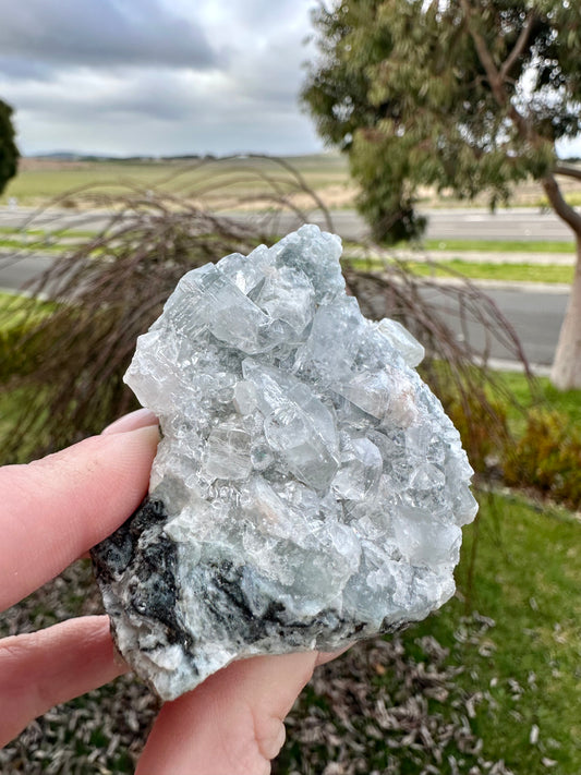 Apophyllite cluster grey