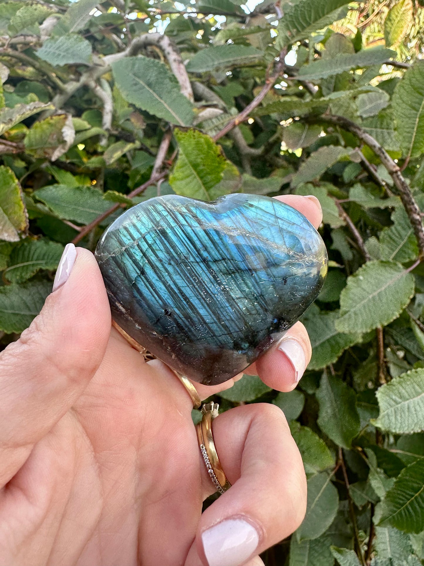 Labradorite heart