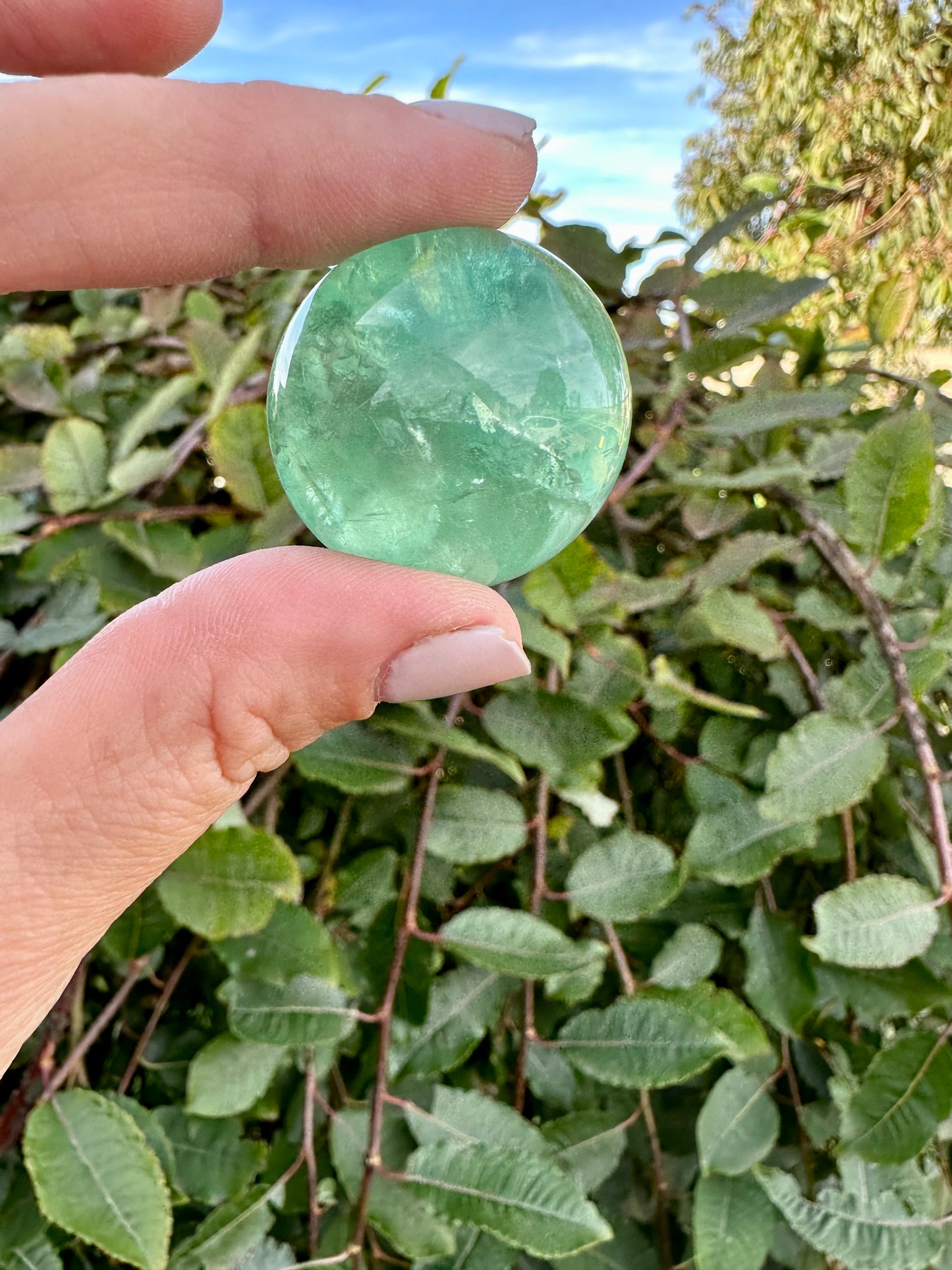 Green fluorite sphere