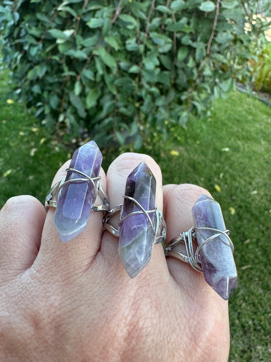 Adjustable amethyst ring