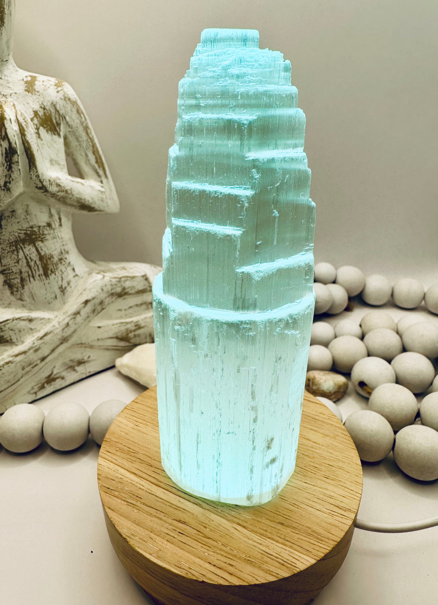 Selenite lamp ( multi colour) 15cm