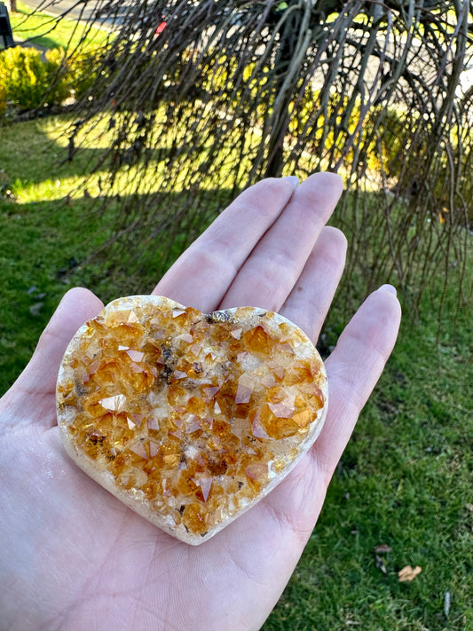 Citrine heart cluster