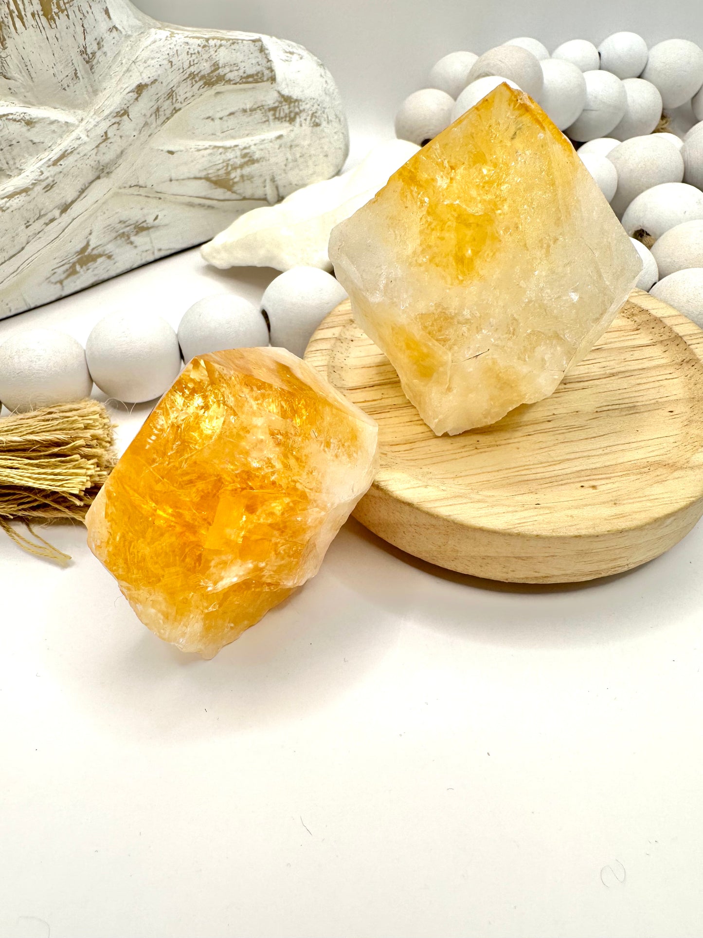 Citrine semi polished point