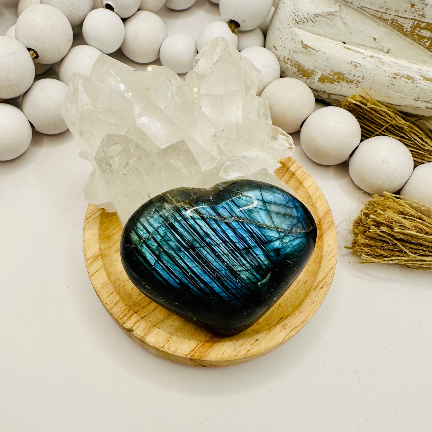 Labradorite heart