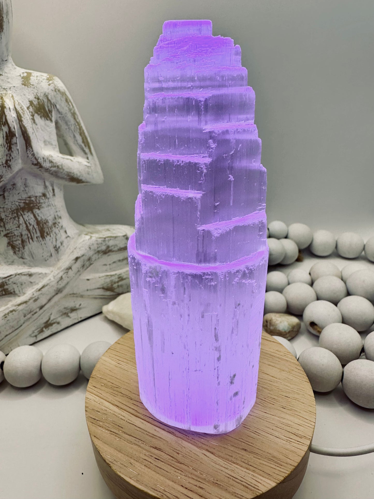 Selenite lamp ( multi colour) 15cm