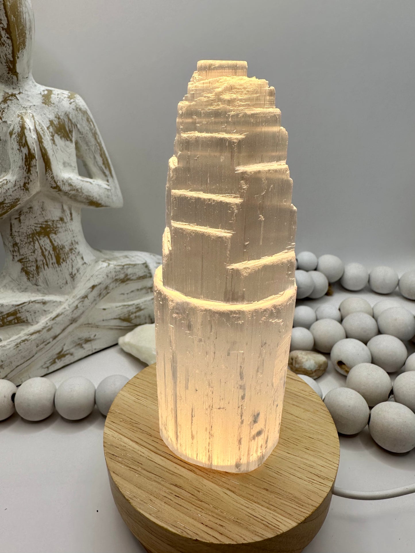 Selenite lamp ( multi colour) 15cm