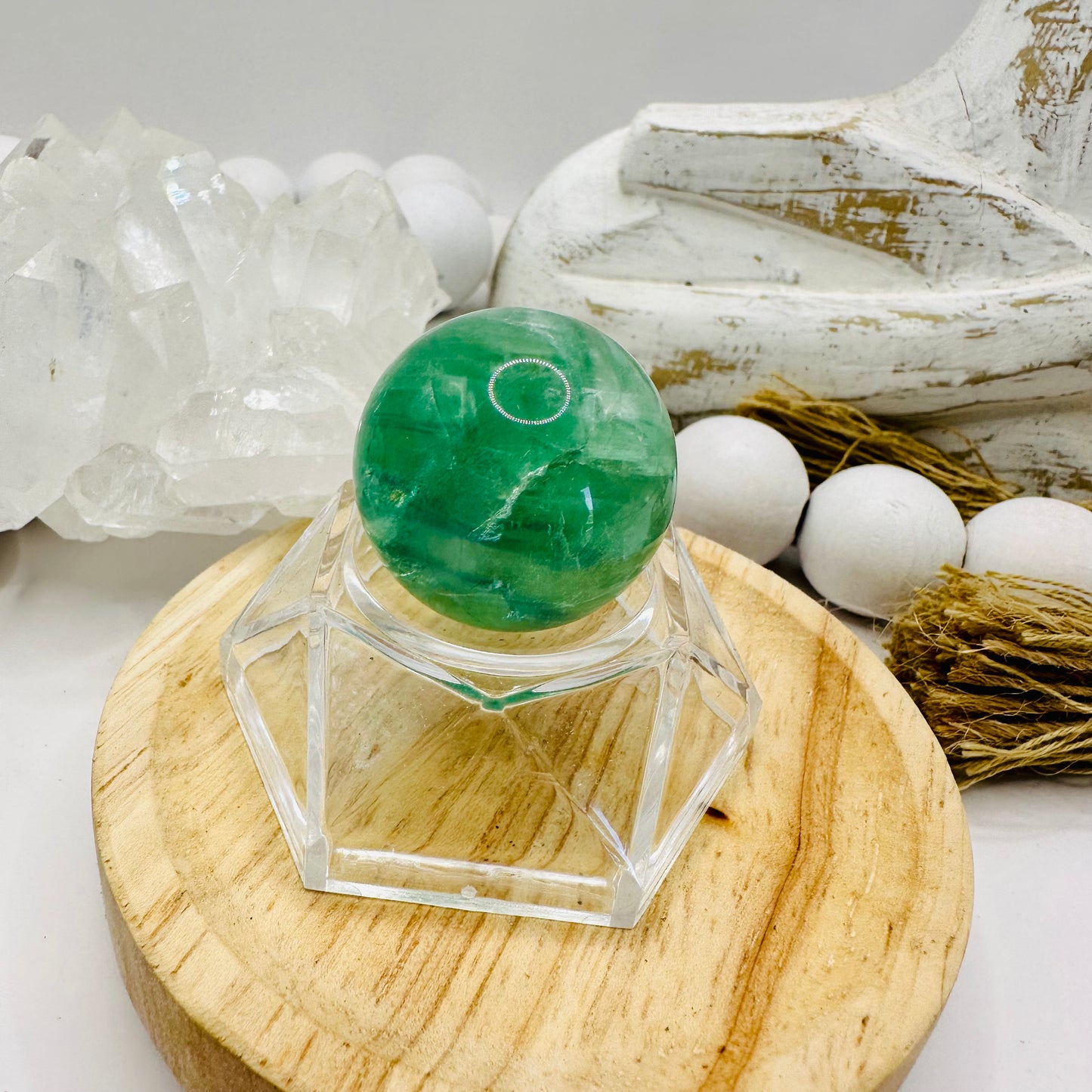 Green fluorite sphere