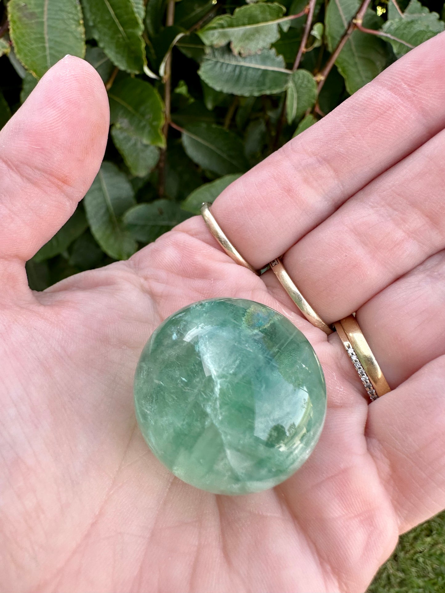 Green fluorite sphere