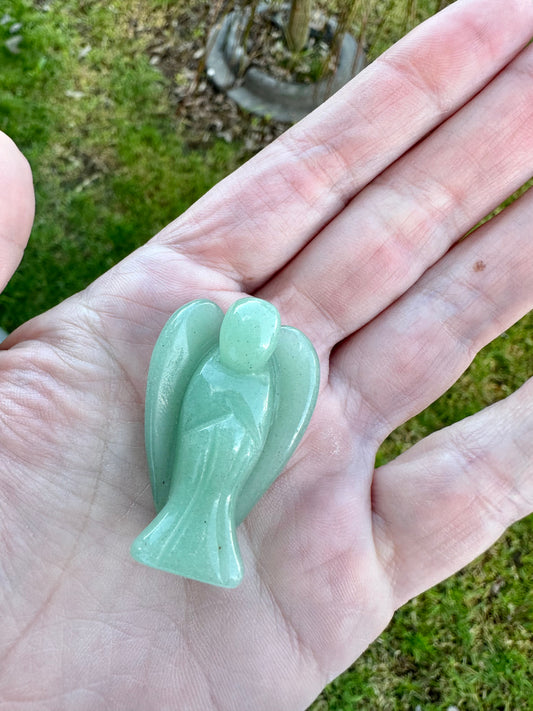 Green aventurine angel