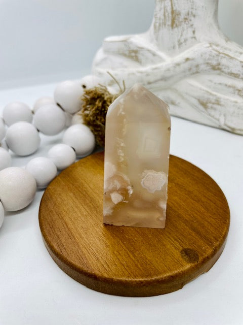 Cherry Blossom agate obelisk