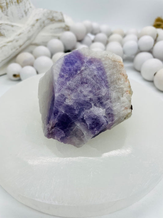 Chevron Amethyst Chunk  ( Quartz and Amethyst mixed)