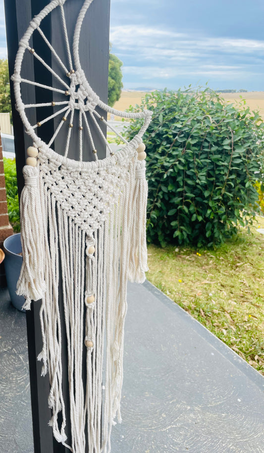 Macrame moon decor