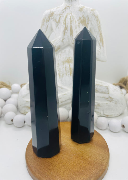 Extra large black obsidian point