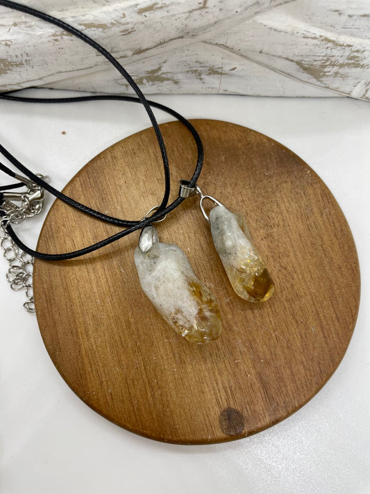 Polished citrine tumble necklace