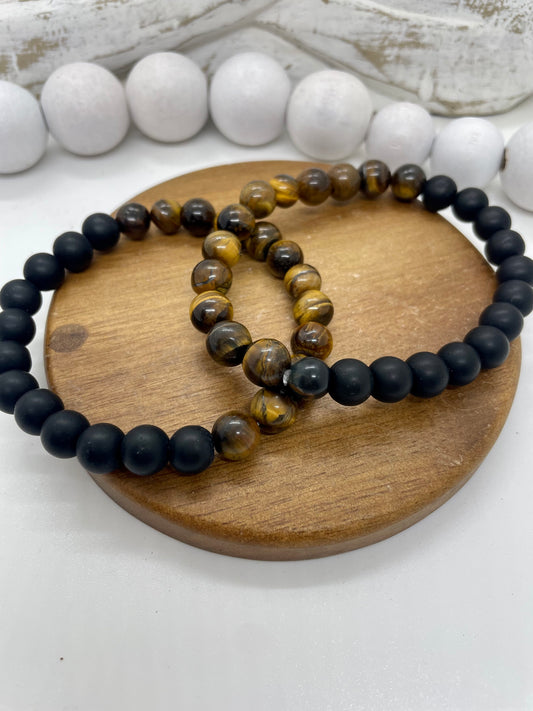 Tigers eye lava stone bracelet