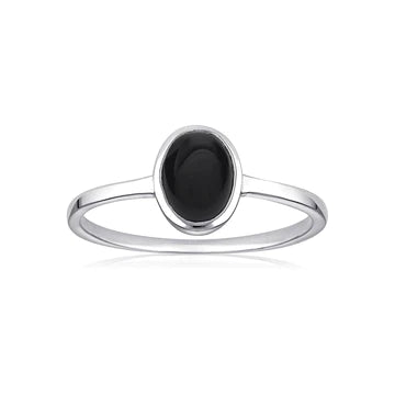 Black onyx sterling silver ring