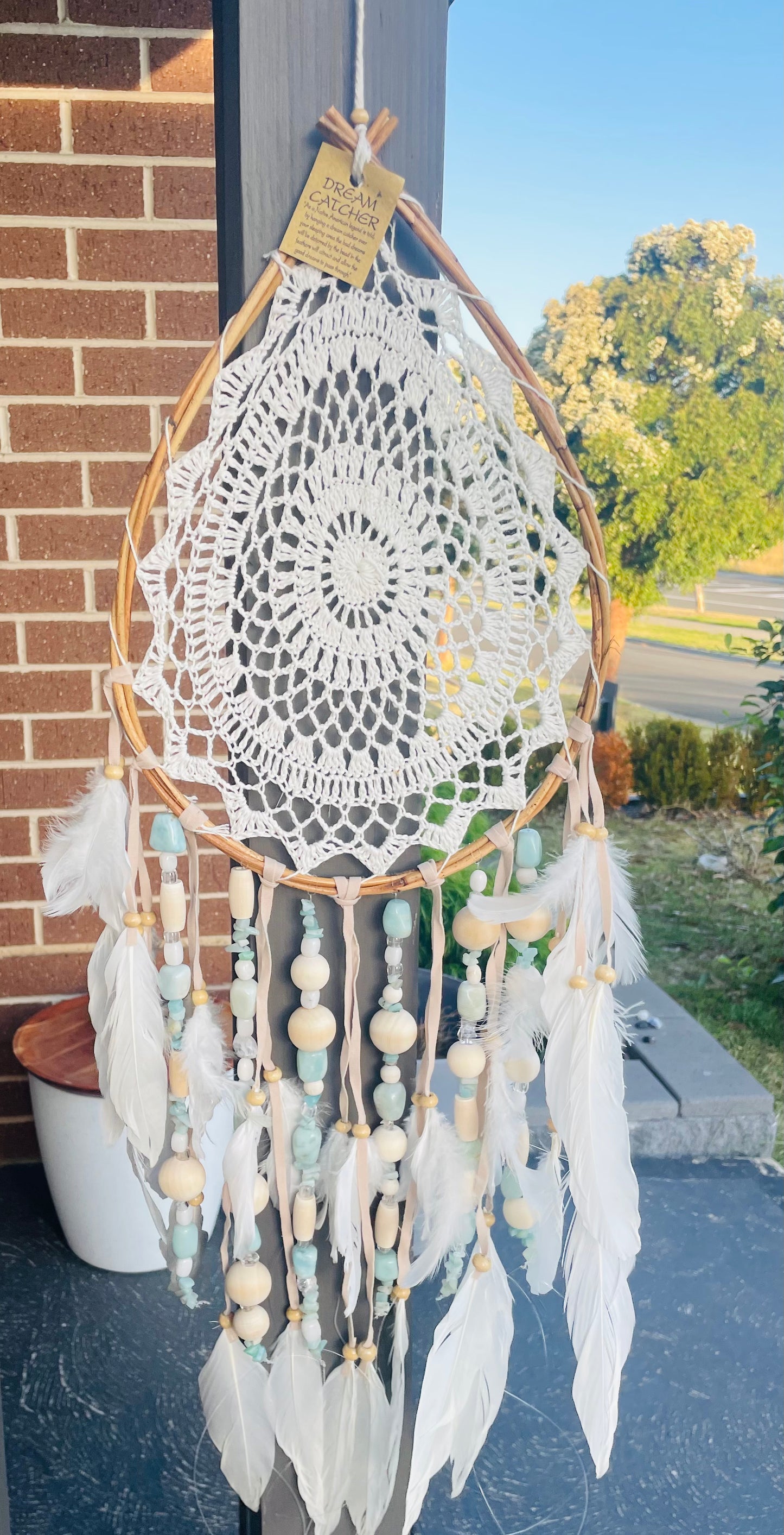 Large boho amazonite dream catcher